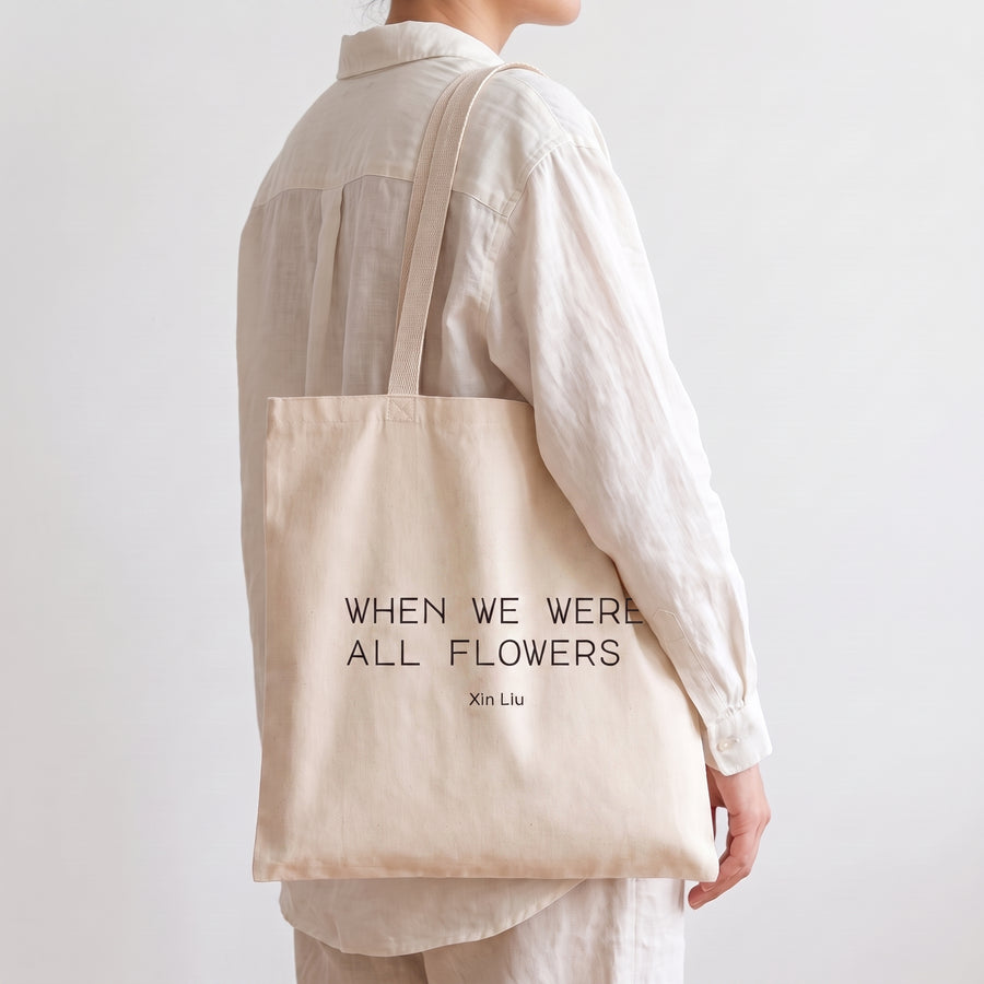 Xin Liu — Lasting Words Tote, carried on shoulder