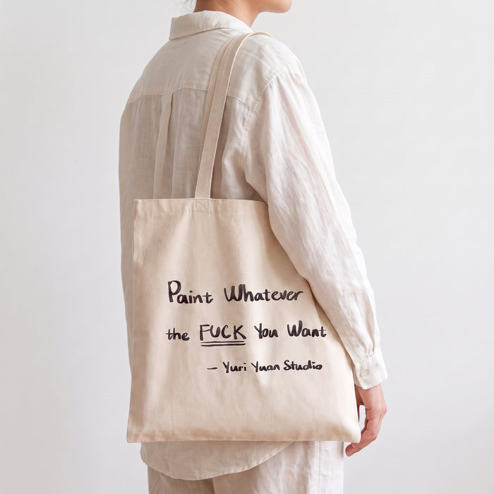 Yuri Yuan — Lasting Words Tote, carried on shoulder